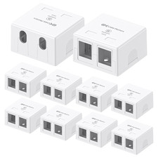 UL Listed 10-Pack 2-Port Keystone Jack Surface Mount Box in White picture