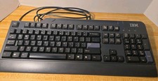 IBM Lenovo KB-0225 PS/2 Wired Black Keyboard  89P9200 Vintage Gaming, Jack Pin. picture