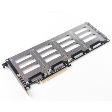 NEW U.2 SSD to PCIe X16 Adapter PCIE 4.0 to 4 Disk U.2 SFF-8639 SSD Riser Card2S picture