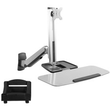 Single Monitor & Keyboard Sit-Stand Wall Mount | Standing Transition Workstation picture