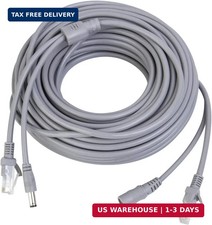 15M/50ft Ethernet Cable Cat5e Network LAN/Power Extension Cord for CCTV Security picture