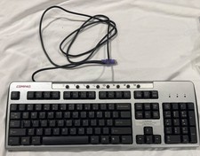 VINTAGE COMPAQ KB-0133 PS/2 Wired Keyboard QWERTY Silver/Black picture