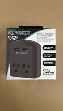 Aduro Surge Travel Power Dual Outlet / Dual USB Adapter - BLACK picture