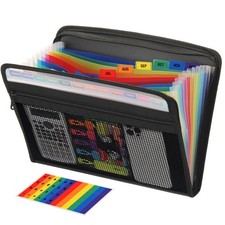 Accordion File Organizer 13 Pocket Expanding Folder Colored Pockets H4D0101 picture