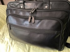 Heritage Kenneth Cole Black Genuine Leather Overnight Travel Briefcase 16x12x7 picture
