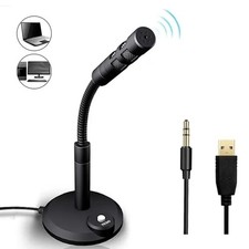 USB Desktop Microphone 3.5mm Omnidirectional PC Laptop Computer Mic for Computer picture