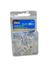 Ideal 85-346 Modular Plugs 25 Pack CAT5e RJ-45 Data Network Connectors Brand New picture