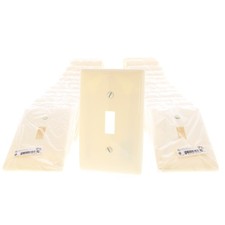 Hubbell NP1AL Almond 1-Gang Toggle Switch Unbreakable Standard Wallplates 25pcs picture