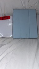 iPad Air 10.9 Case Light Blue w/ Apple Pencil Holder Tri-Fold Smart Cover picture
