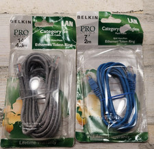 Belkin Pro Series Patch Cable 14' and 7' LAN Category 5e Male/Male Lot of 2 NOS picture
