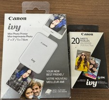 Canon PV-123 IVY Mini Photo Printer  w/ 10 Sheets & 20 Sheets - 30 Total Sheets picture