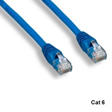 KNTK Blue 15ft Cat6 UTP Patch Cord 24AWG 550MHz Panel Router Networking RJ45 picture