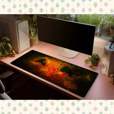 Pokemon Charizard Fire Dragon Galaxy Desk Mat Mouse Pad Anime Gaming Large picture