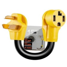 Dryer Adapter, NEMA 10-30P to 14-30R, 3 Prong to 4 Prong, 3 Prong to 4 Prong picture