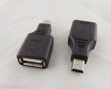 10pcs F/M USB 2.0 A Female To Mini USB B 5 Pin Male Plug OTG Adapter Converter picture