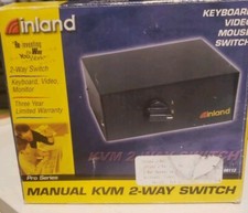 Inland Manual KVM 2 Way Switch Keyboard Video Mouse Switch Pro Series 08112 picture