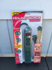 Fellowes Holiday Surge Protector 6 Outlet 3ft Cord+6ft Extension Bonus Pack picture