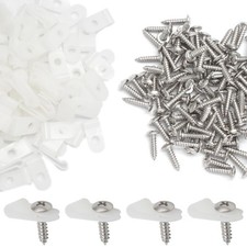 100 PCS White Nylon RType Cable Clip 1/8 Inch 3.3mm Wire Clamp With Screws picture