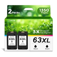 Ankink 63XL Black Ink Cartridges Replacement for HP 63 XL HP63XL 2Pack picture