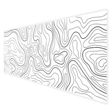Extra Large Gaming Mouse Pad 90x40CM XXL Desk Mat White Topographic Ultra Smooth picture