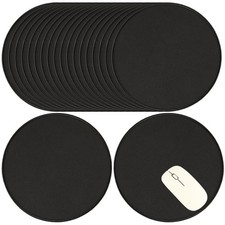 Xuhal 20 Pieces Round Mouse Pad With Stitched Edges Black Mice Mat Bulk With Non picture