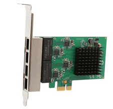 PCI-Express 2.0, x4, 4-Port Gigabit Ethernet RJ45 Card, Realtek+ASMedia Chipsets picture