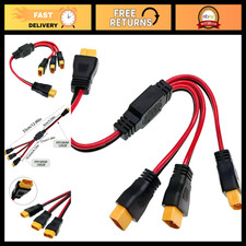 12AWG XT60 Y Splitter Cable 1 Female to 3 Male Parallel Connector for Solar, Dro picture