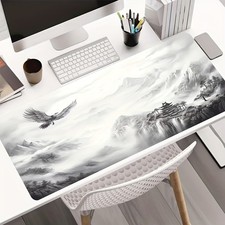 A Large Ink Wash Painting Mouse Pad Featuring an Eagle Design, Thickened for G picture