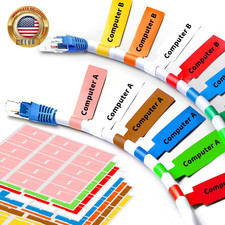 8 Sheet 240 Pcs Cable Labels for Management, Colorful Waterproof Cord Tags for E picture