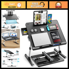 X-Large Adjustable Laptop Bed Tray Desk, Foldable Table with Storage Drawer & Bo picture