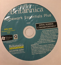 Encyclopedia Britannica Homework Essentials  Plus CD-Data Disc-Win/Mac-04042RARE picture