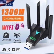 USB 3.0 Wireless WIFI Adapter 1300Mbps Long Range Dongle Dual Band 5Ghz Network picture