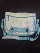 High Sierra Messenger Bag Laptop Book School Travel Aqua Purple Adjustable Strap picture