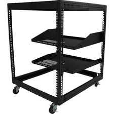 Pearington 12U Open Frame Server Rack Adjustable Depth 4 Post With Casters picture
