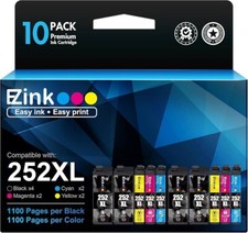 10-PACK E-Z Ink Cartridges Replacement for Epson 252XL - NEW picture