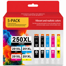 PGI-250XL CLI-251XL Ink Set 5PK for IP8720 IX6820 IP7720 Printers picture