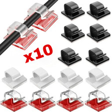 Cable Organizer Clips Strong Adhesive Desk Wire Holder Home 10PCS picture