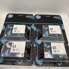 Lot of 4 Genuine HP 61 Tri-color Ink Cartridges CH562WN New Sealed **READ DESCRI picture