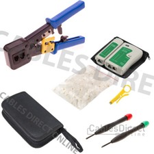 Cat6 Cat5 Quick Connector LAN Network Tool Kit Cable Tester Crimper Set RJ45 picture