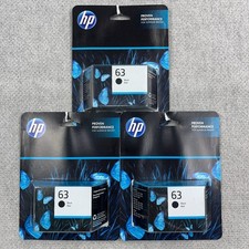 Genuine HP 63 Black Ink Cartridge Lot of 3 EXPIRED SEP 2023  & DEC 2024 Sealed picture