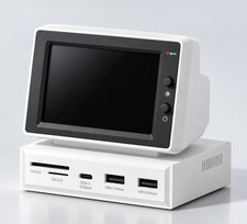 Retro Mini PC IPS Screen USB C Docking Station 3.5