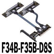 PCIe 4.0 x16 x8 x8 SlimSAS SFF-8654 Graphics Card Splitter GPU Extension Cable picture