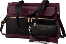 LOVEVOOK Laptop Bag for Women 15.6 Inch Tote Work Professional Leather Computer  picture