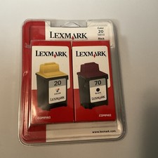 Genuine Lexmark 20 /70 Color & Black Inkjet Printer Cartridges NEW 2002 picture