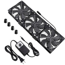 Wathai Dual Ball 3 x 120mm Computer Fan with AC Plug DC 12V Server 3x120mm picture