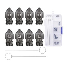Creality 8pcs 3D Printer Hardened Steel MK8 Nozzles, Upgraded Tungsten Black  picture