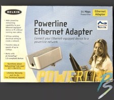 BELKIN Powerline 14Mbps Ethernet Adapter Ver. 1000 F5D4070 Works Great picture