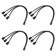 3-Way PWM Fan Splitter Cable 4-Pack, 1 to 3 4-Pin Extension Connector for PC Coo picture