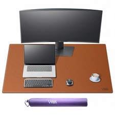 Leather Desk Pad 40x24 Inch XXL Large Mat Mousepad Computer Gaming Brown picture
