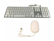 🔥 Apple White Aluminum USB Wired Keyboard & Mighty Mouse iMAC G4 G5 Genuine Set picture